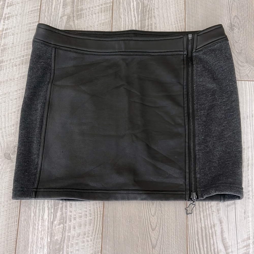 Fox Pleather and Fleece mini skirt. Size Small